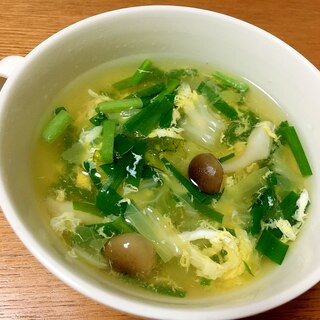 素麺つゆでニラ玉スープ